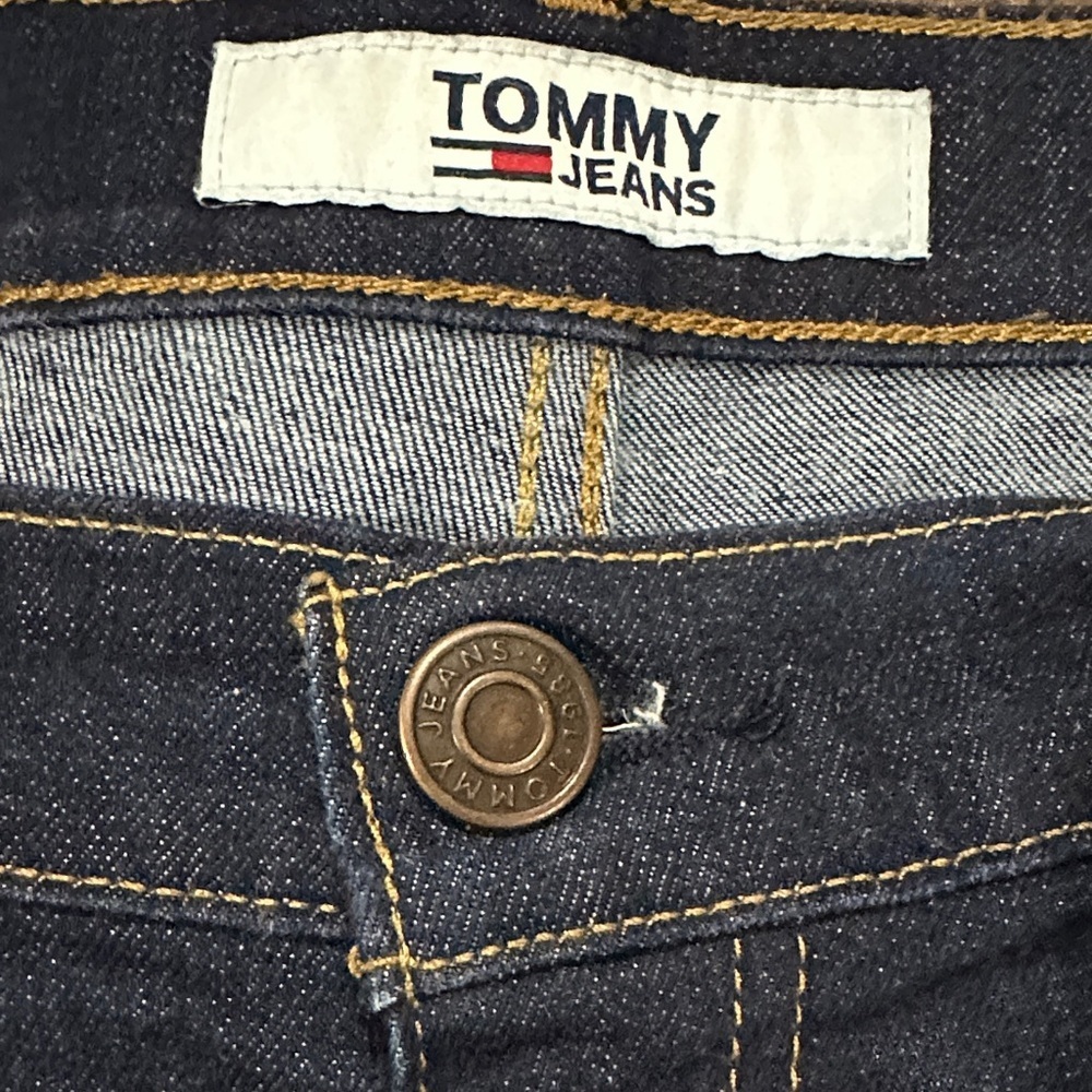 TOMMY HILFIGER Mens Streetwear Slim Straight Dark Blue Jeans 40x30 Brand Quality - Picture 6 of 11